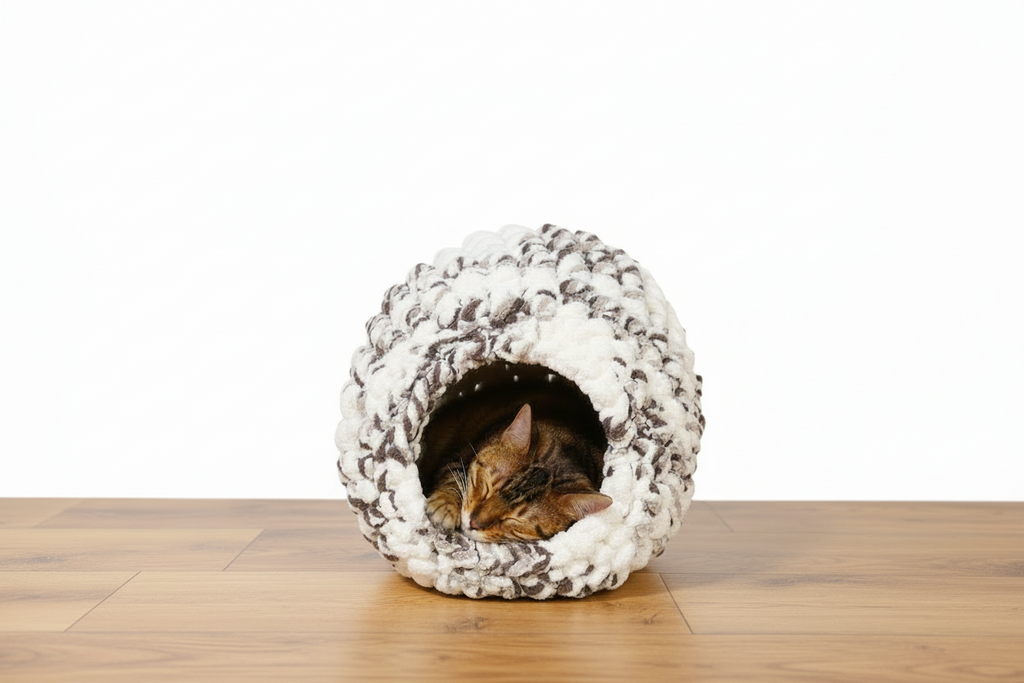 Hand Knit “Whisker Haven” Pet Cave