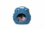 Hand Knit “Fred the Frog” Chunky Yarn Pet Cave