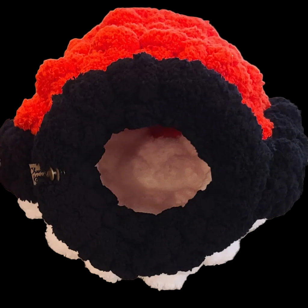 Chunky Hand Knit Poke Ball Pet Cave — Handmade Pet Bed