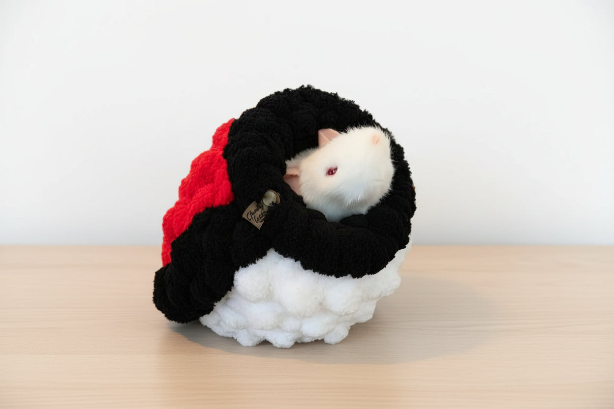 HAND KNIT "POKE BALL" PET CAVE