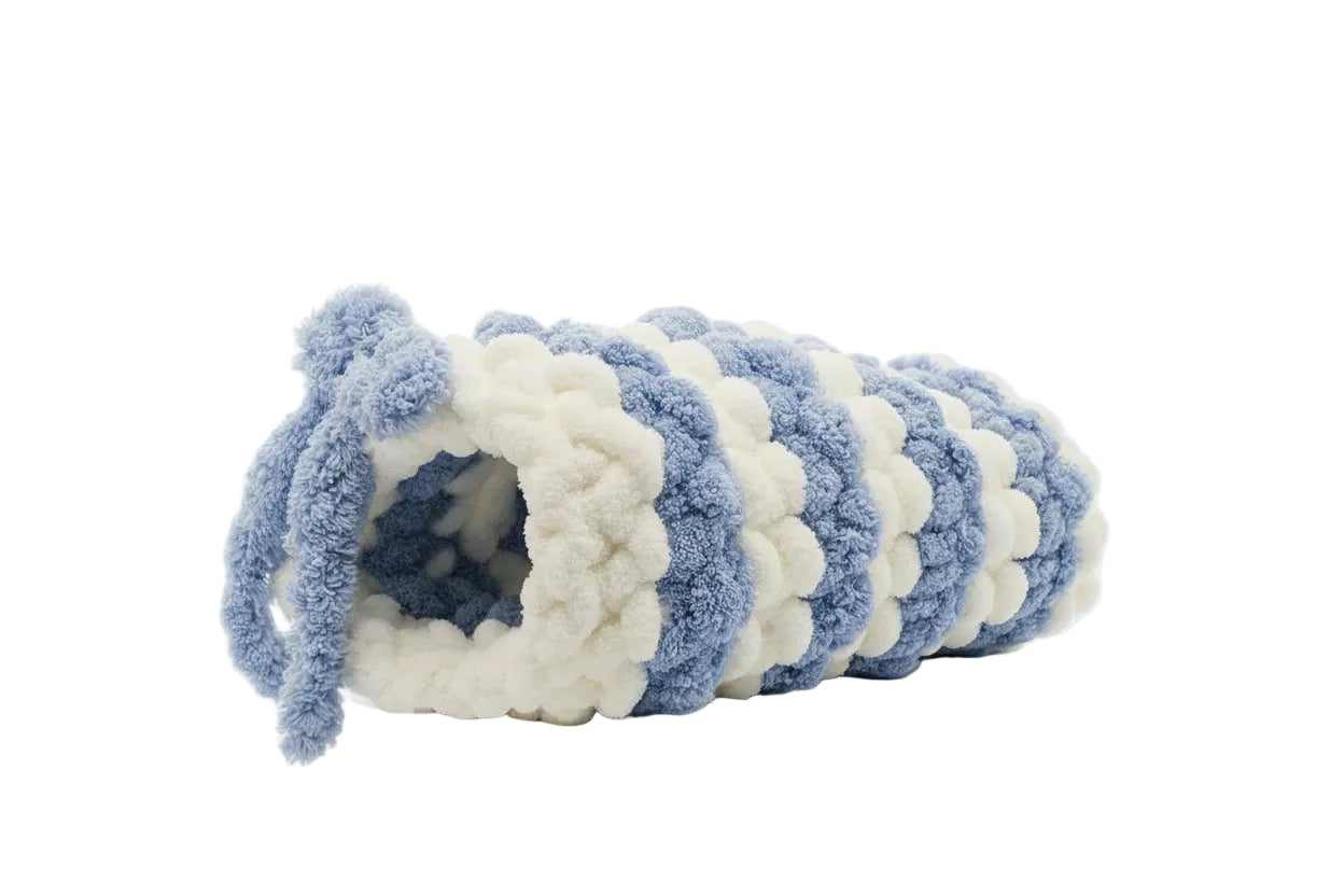 Chunky Chenille Hand Knit Small Pet Tunnel
