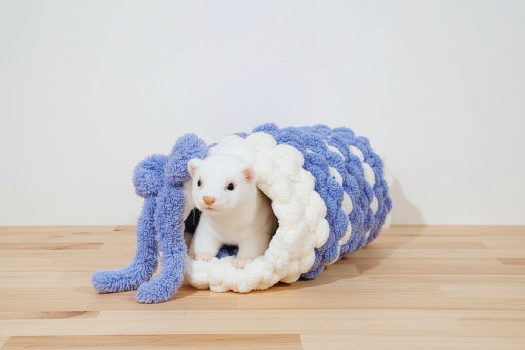 Hand Knit Chunky Chenille Ferret Tunnel