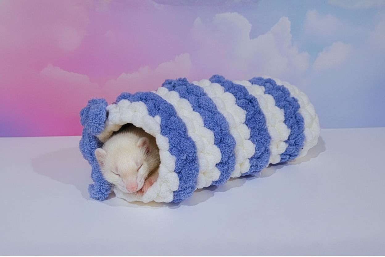 Hand Knit Chunky Chenille Ferret Tunnel