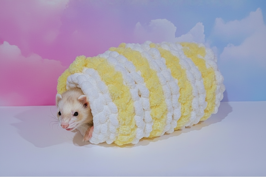 Hand Knit Chunky Chenille Ferret Tunnel