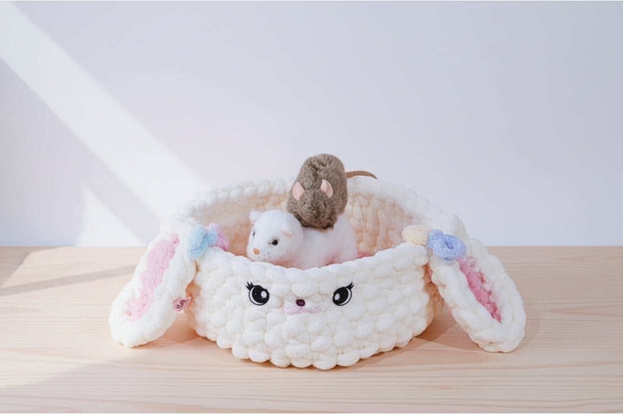 Hand Knit “Bunny” Pet Bed