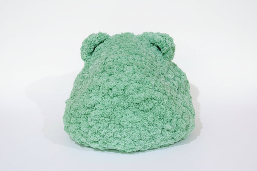Large Hand Knit “Grumpy the Frog” Pet Cave