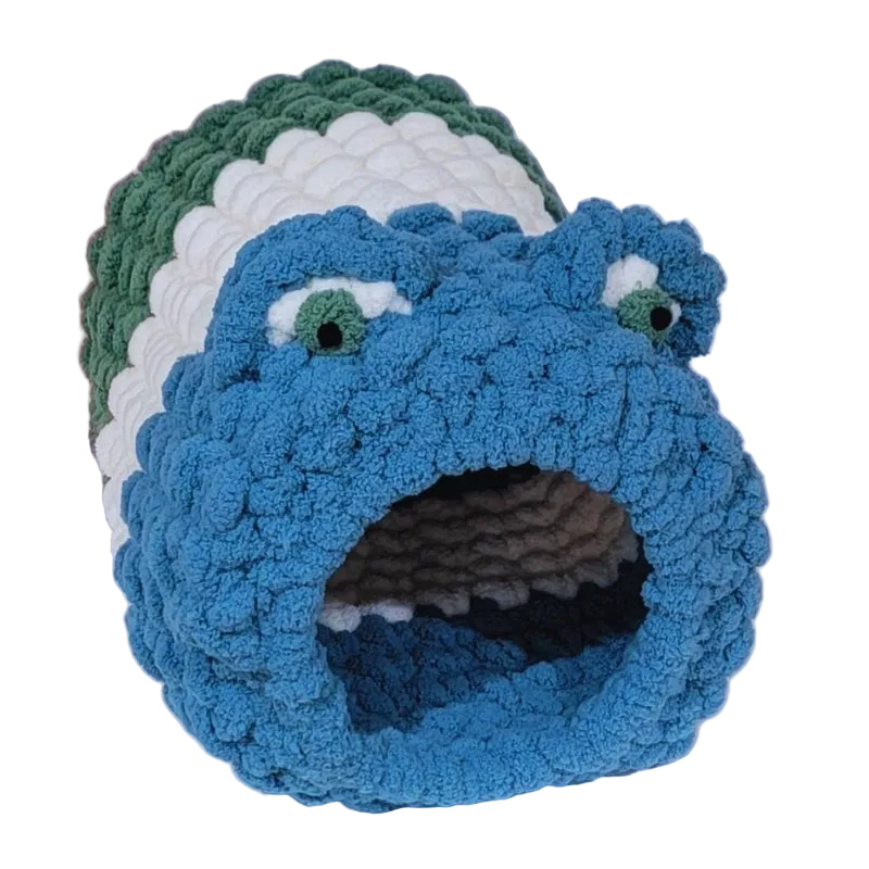 Hand Knit “Fred the Frog” Chunky Yarn Pet Cave