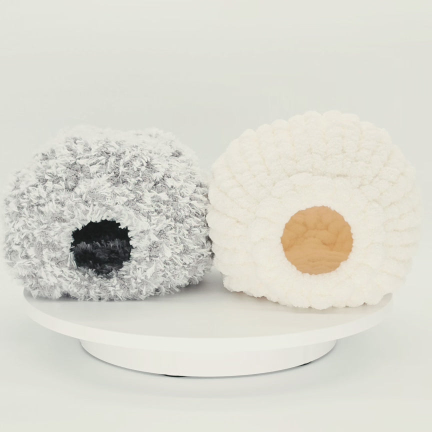 Chunky Hand Knit Small Pet Cave — Handmade Cozy Bed for Small Pets