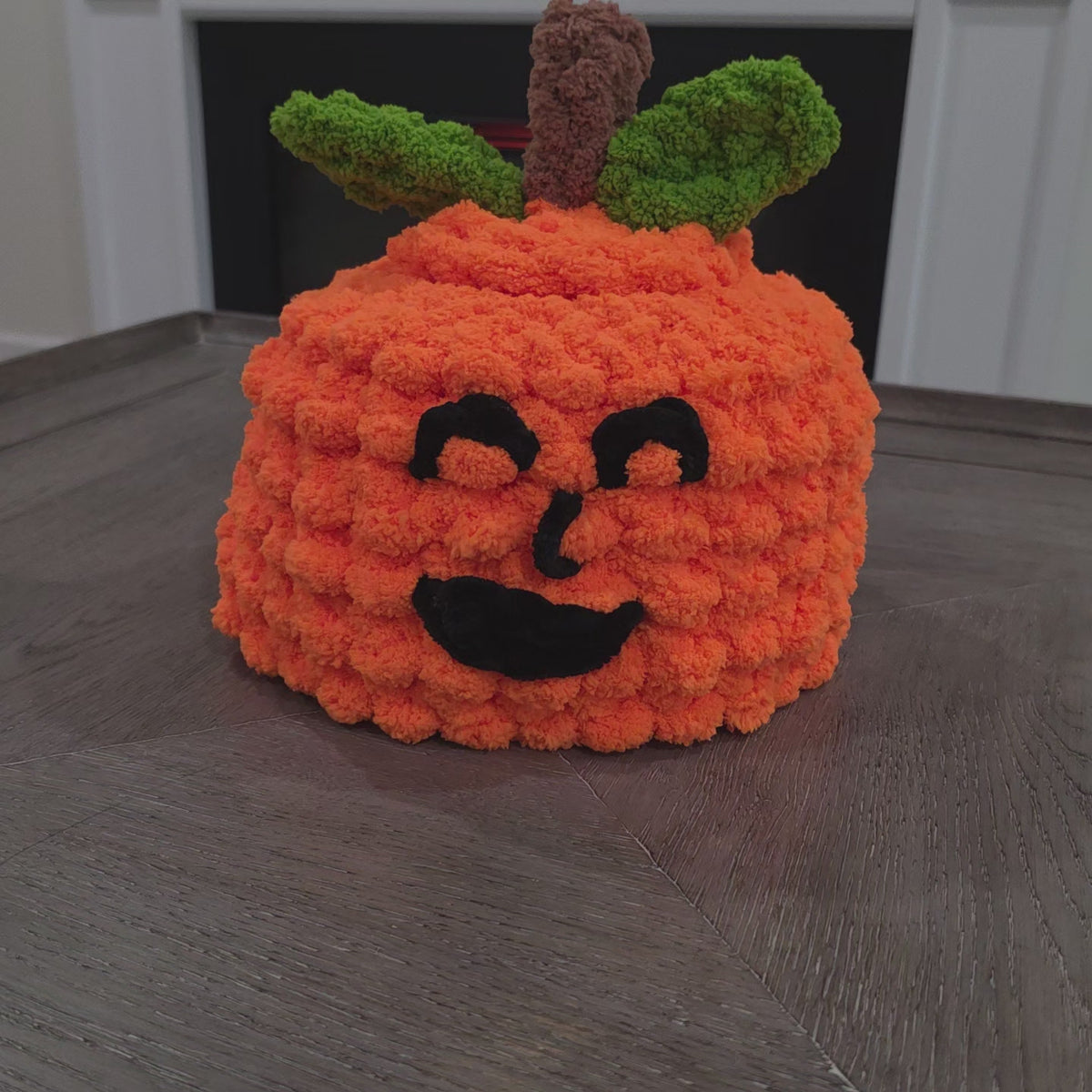 Chunky Hand Knit Pumpkin Pet Bed — Handmade Cozy Nest for Ferrets & Small Pets