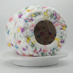 Chunky Hand Knit Rainbow Cat Cave — Handmade Pet Bed