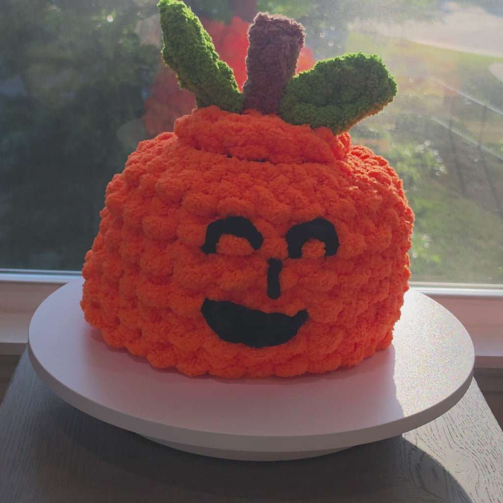 Chunky Hand Knit Pumpkin Pet Bed — Handmade Cozy Nest for Ferrets & Small Pets