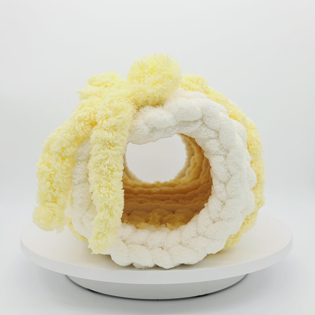 Chunky Chenille Hand Knit Ferret Tunnel — Metal Hoop Ring