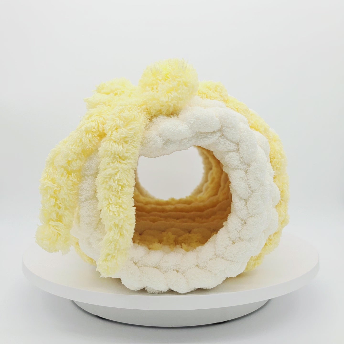 Chunky Chenille Hand Knit Ferret Tunnel — Metal Hoop Ring