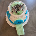 Chunky Hand Knit UFO Pet Cave — Handmade Novelty Bed for Ferrets & Small Pets
