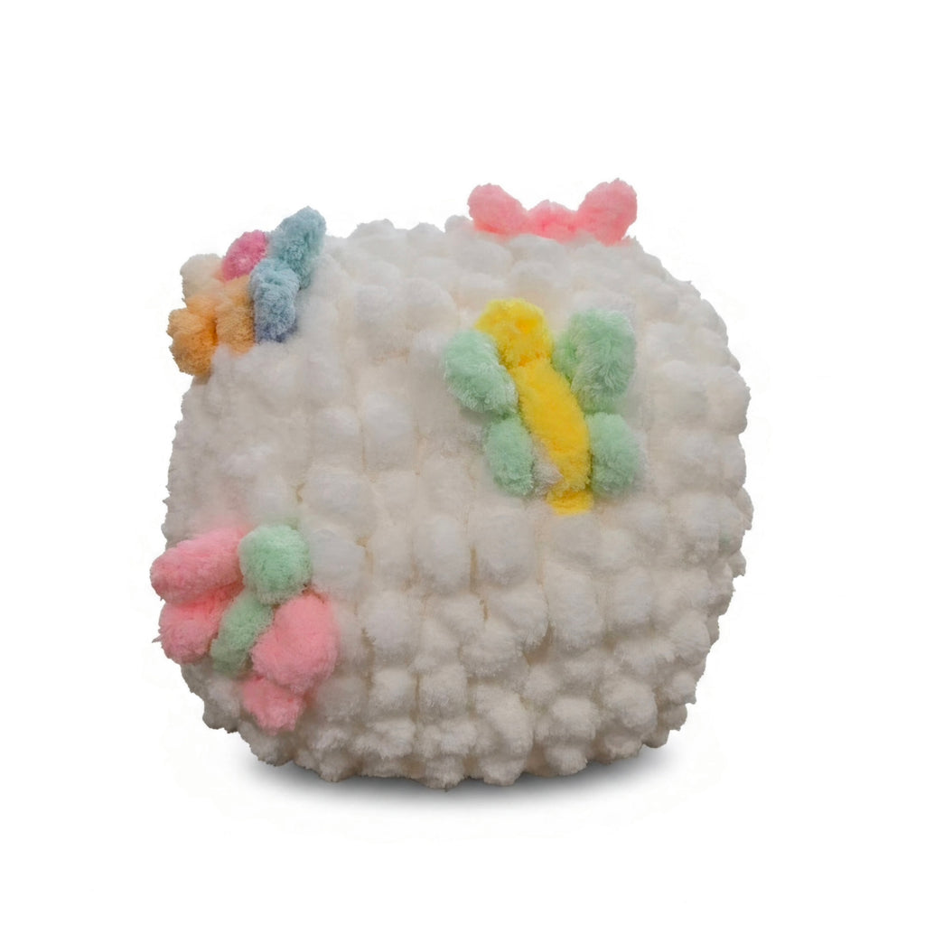 Over-The-Rainbow Chunky Hand Knit Pet Cave & Pillow Insert — Handmade Bed for Small Pets