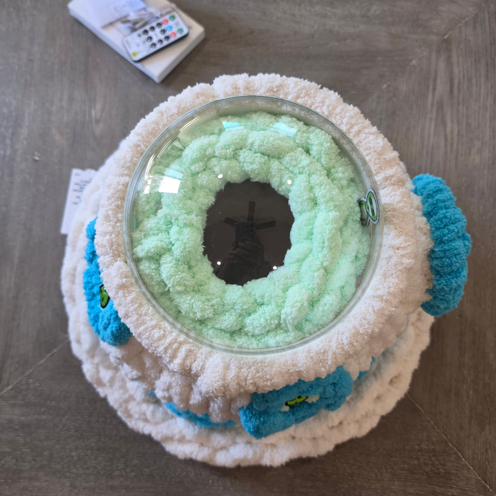 Chunky Hand Knit UFO Pet Cave — Handmade Novelty Bed for Ferrets & Small Pets