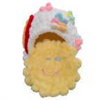 Over-The-Rainbow Chunky Hand Knit Pet Cave & Pillow Insert — Handmade Bed for Small Pets