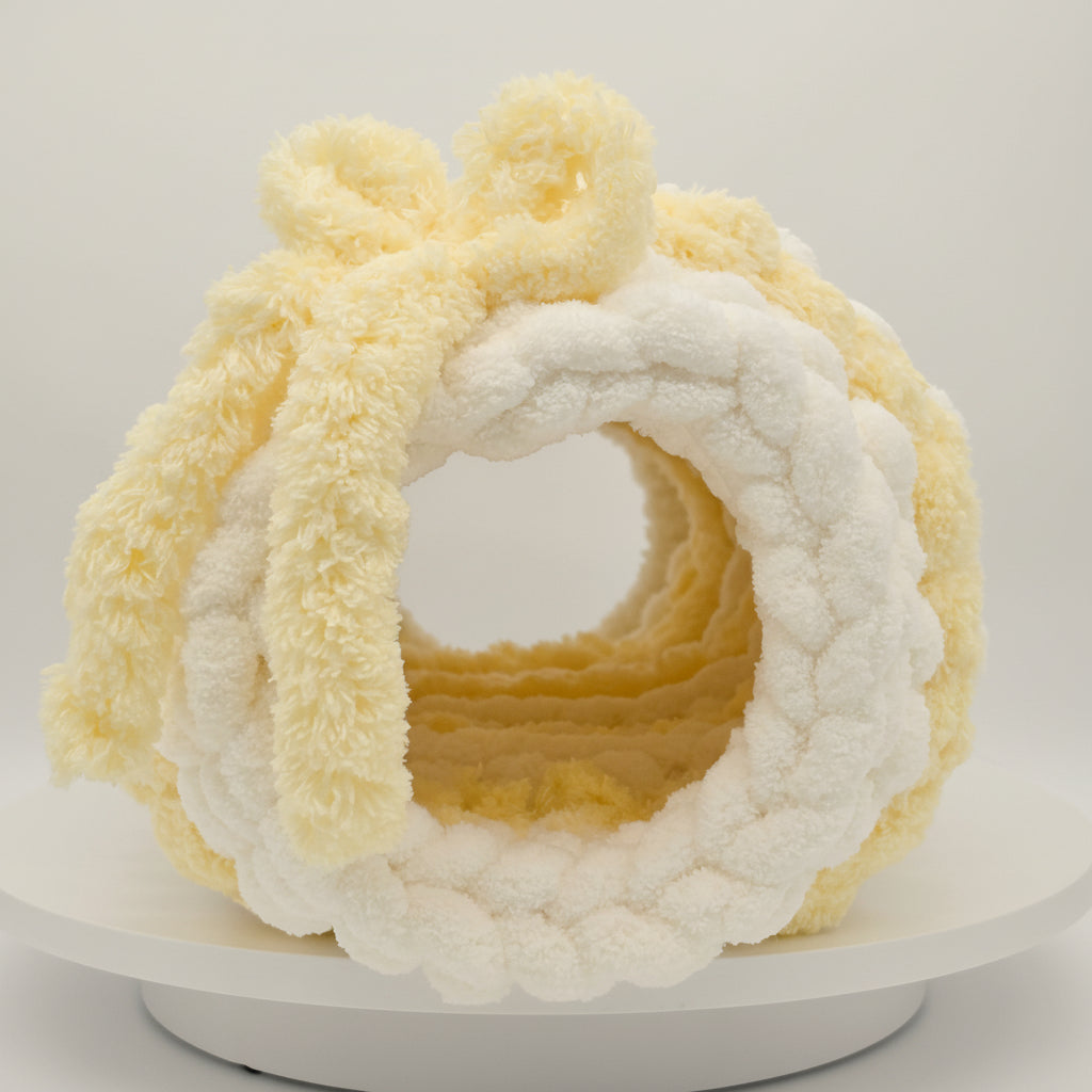 Chunky Chenille Hand Knit Ferret Tunnel — Metal Hoop Ring
