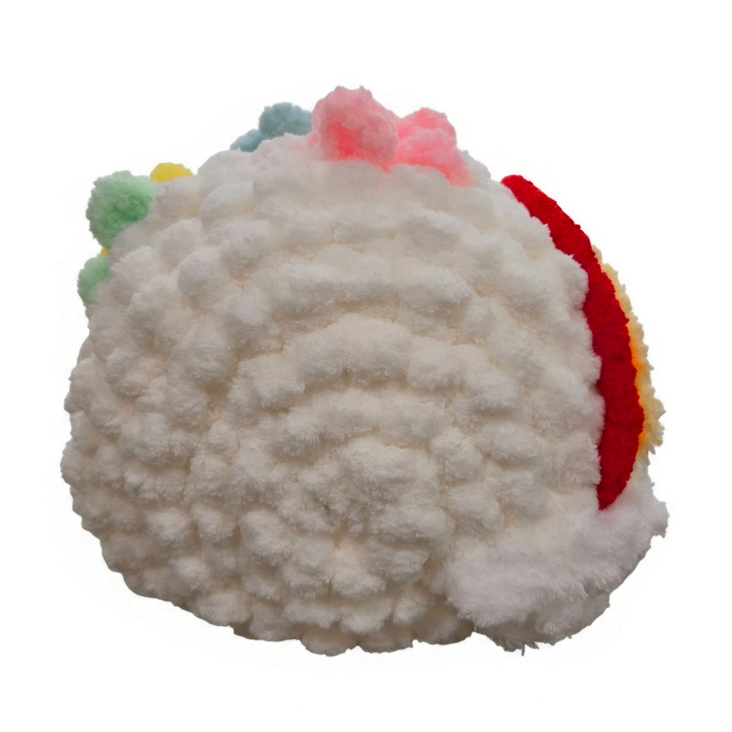 Over-The-Rainbow Chunky Hand Knit Pet Cave & Pillow Insert — Handmade Bed for Small Pets