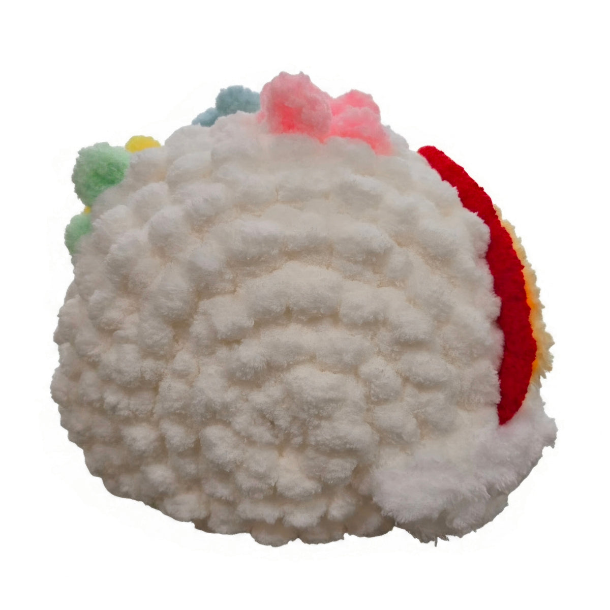 Over-The-Rainbow Chunky Hand Knit Pet Cave & Pillow Insert — Handmade Bed for Small Pets