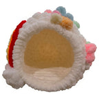 Over-The-Rainbow Chunky Hand Knit Pet Cave & Pillow Insert — Handmade Bed for Small Pets