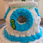 Chunky Hand Knit UFO Pet Cave — Handmade Novelty Bed for Ferrets & Small Pets