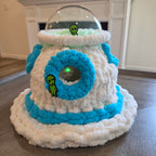 Chunky Hand Knit UFO Pet Cave — Handmade Novelty Bed for Ferrets & Small Pets