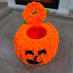 Chunky Hand Knit Pumpkin Pet Bed — Handmade Cozy Nest for Ferrets & Small Pets